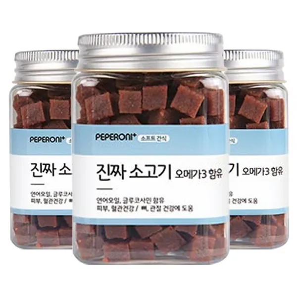 페페로니 오메가3 애견용 져키 180g, 소고기, 3개