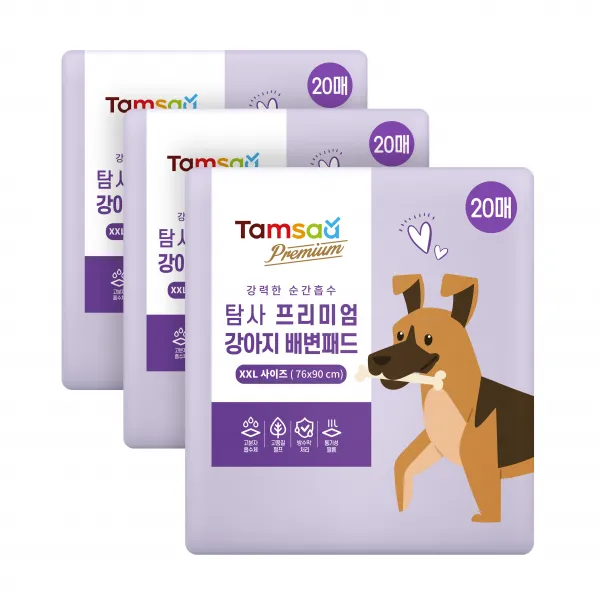 탐사 프리미엄 강력흡수 배변패드 라벤더향, 3개, 점보형(76*90cm) 20매