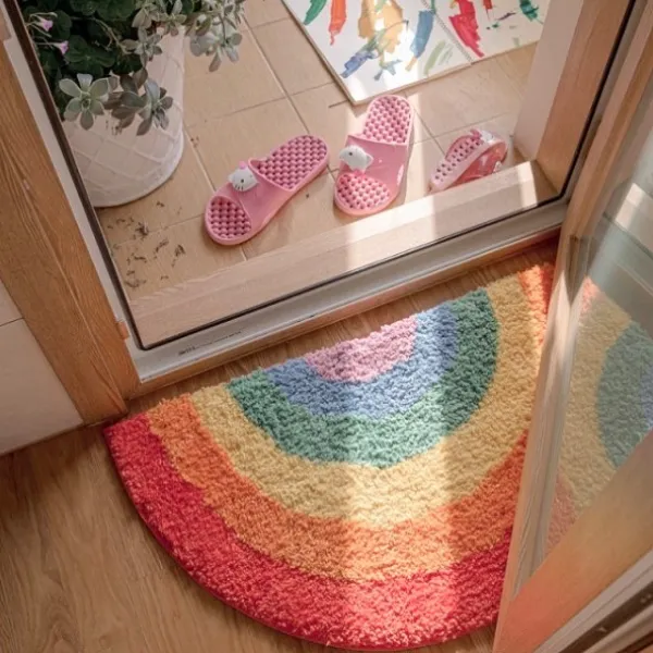 아보드 폭신 무지개 러그 매트, 혼합색상