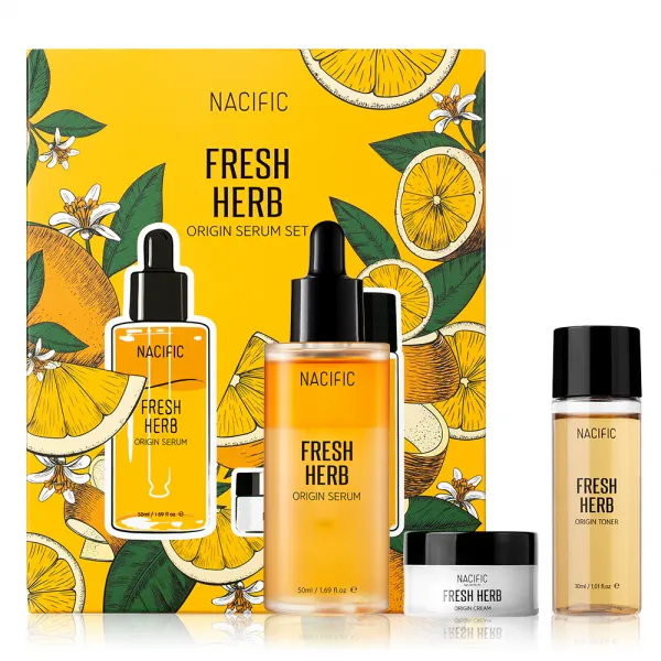 네시픽 프레쉬 허브 오리진 토너 30ml + 세럼 50ml + 크림 12ml 세트 1세트