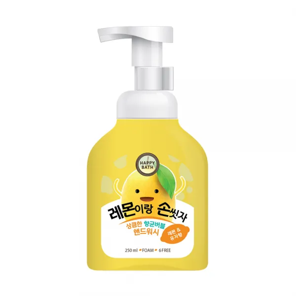 해피바스 레몬이랑 손씻자 버블 핸드워시 옐로우, 1개, 250ml