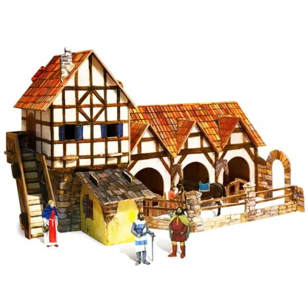 클레버페이퍼 3D 세계 건축물 DIY 중세도시 마구간 입체퍼즐, 1개