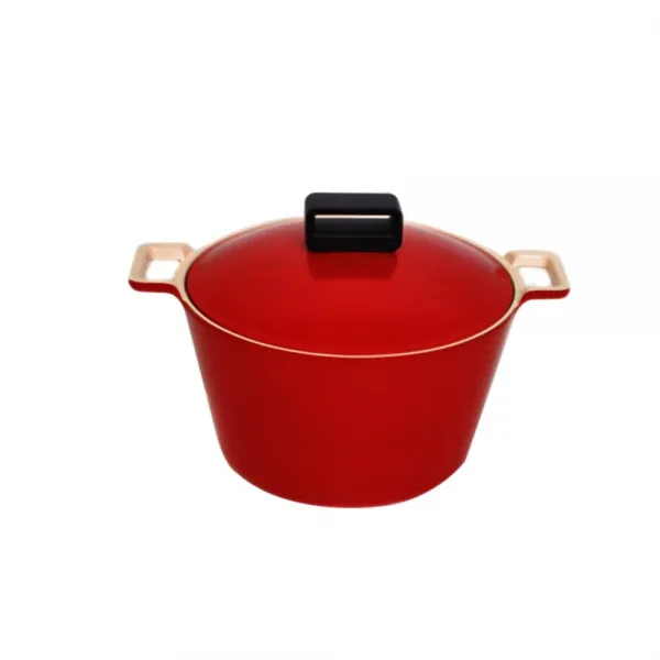 네오플램 에콜론 큐브-딥레드, (지름) 27.5 x (높이) 16cm, 곰솥26