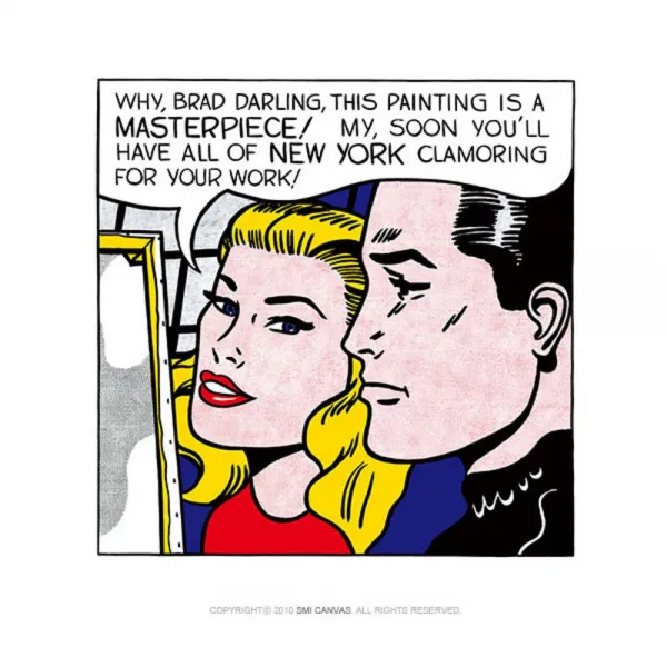 에스엠아이캔버스 로이 리히텐슈타인-Masterpiece 캔버스액자, 혼합 색상 (옆면색상 흰색_무광)