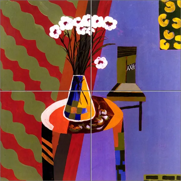 추상적인 테이블과 꽃이 꽂혀진 화병 4장, Abstract-076