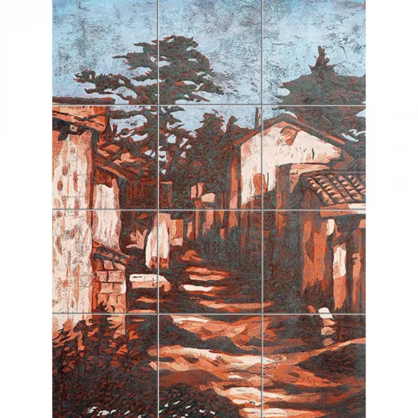 Scenery-034 붉은노을이 물든 골목길 12개, 혼합색상