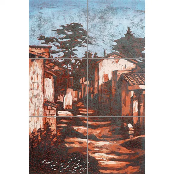 Scenery034 붉은노을이 물든 골목길 6장, 혼합색상