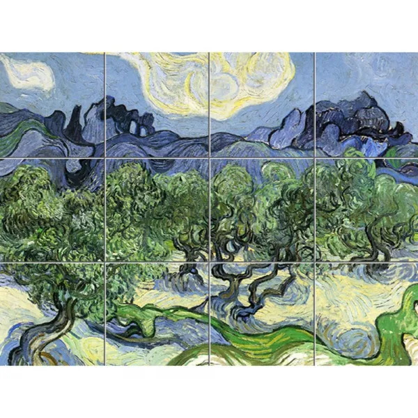 Scenery-470 빈센트 반 고흐 올리브밭 풍경 30 x 30 cm 12장, 혼합 색상, 1세트