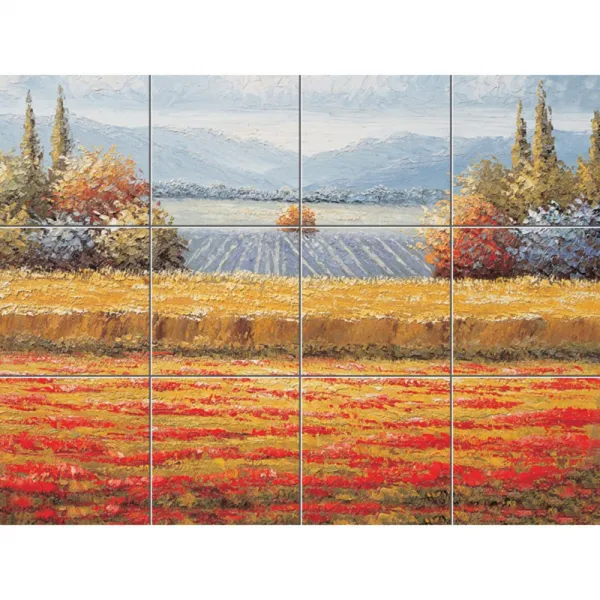 Scenery-451 석양이 물든 황금 들녘 30 x 30 cm 12장, 혼합 색상, 1세트