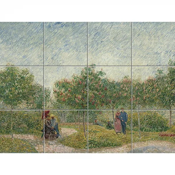 Landscape-484 빈센트 반 고흐 Garden in Montmarte with lovers-1887 30 x 30 cm 12장, 혼합 색상, 1세트