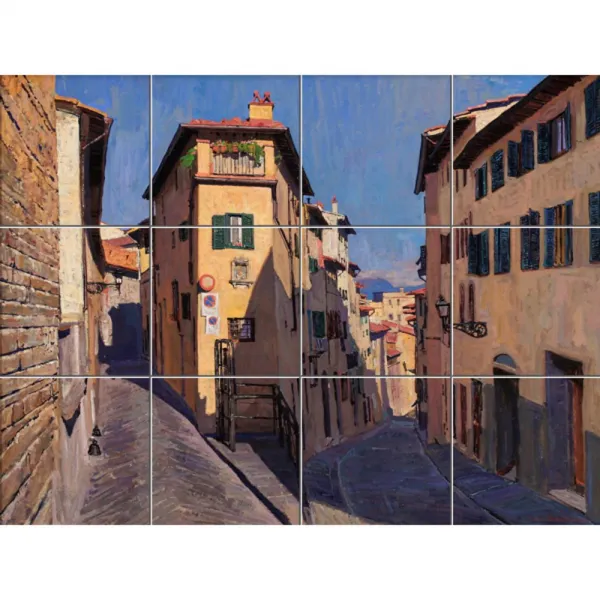 Landscape-286 두갈래로 나누어진 골목길 30 x 30 cm 12장, 혼합 색상, 1세트