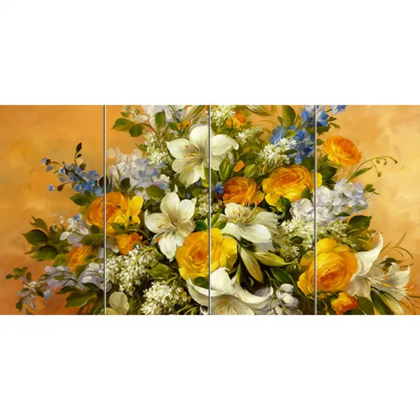 Abstract 128 노란장미와 백합의 싱그러운 조합 4개, 혼합색상
