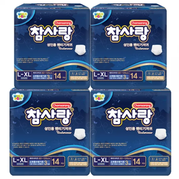 참사랑 성인용 팬티기저귀 L-XL, 4개