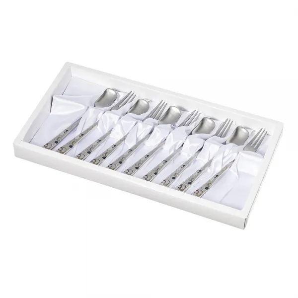 테이블아트 모젠칼라 티스푼 세트, 혼합 색상, 10p (티스푼 5p, 티포크 5p)