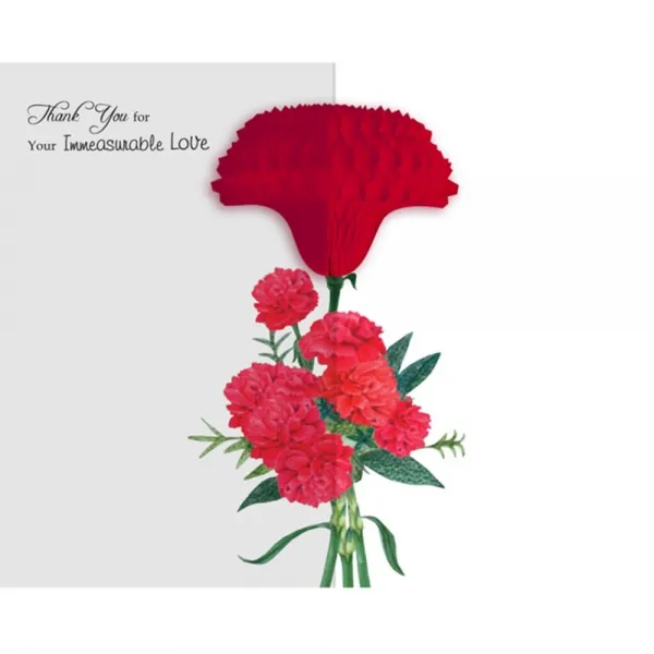 유리컴 허니콤 감사 입체카드, RED POSY, 1개