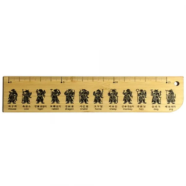 디자인가안채 전통이미지대나무자 십이지신상, 1개, 170 x 40 x 21 mm