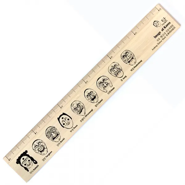 디자인가안채 안동하회탈 대나무자, 1개, 312 x 45 x 21 mm