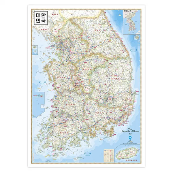 대한민국 지도 행정 양면코팅, 1개