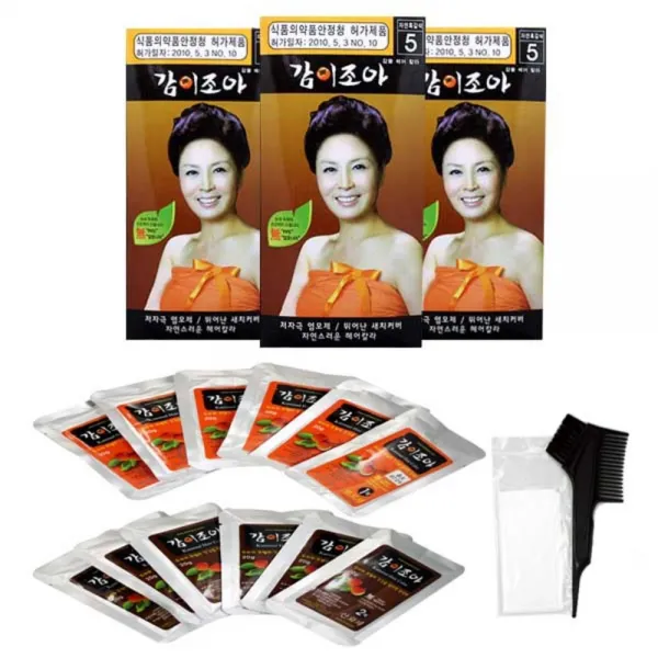감이조아 새치염색약 염색약20g 6개+산화제20g 6개, 5호 자연흑갈색, 1세트