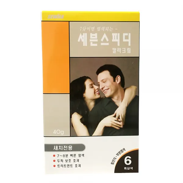 세븐스피디 칼라크림 새치전용 염색제, 6호 흑갈색, 1개