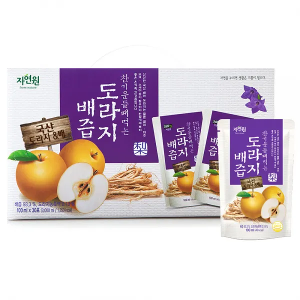 자연원 찬 기운 들때 먹는 도라지배즙, 100ml, 30개입