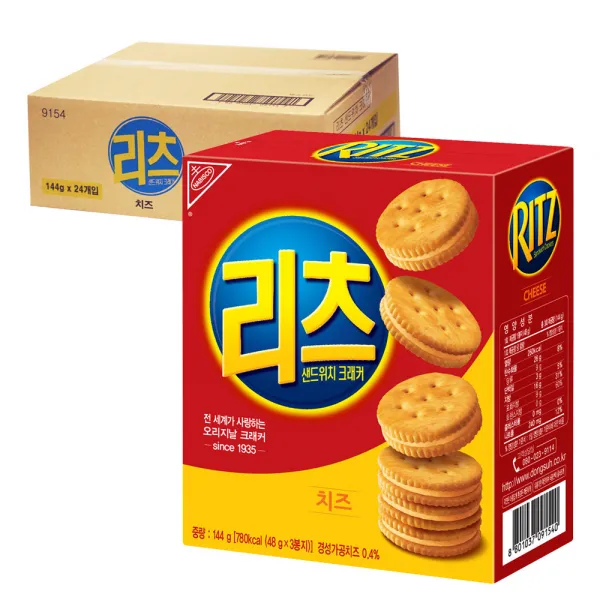 리츠 샌드위치 크래커 치즈, 144g, 24개입