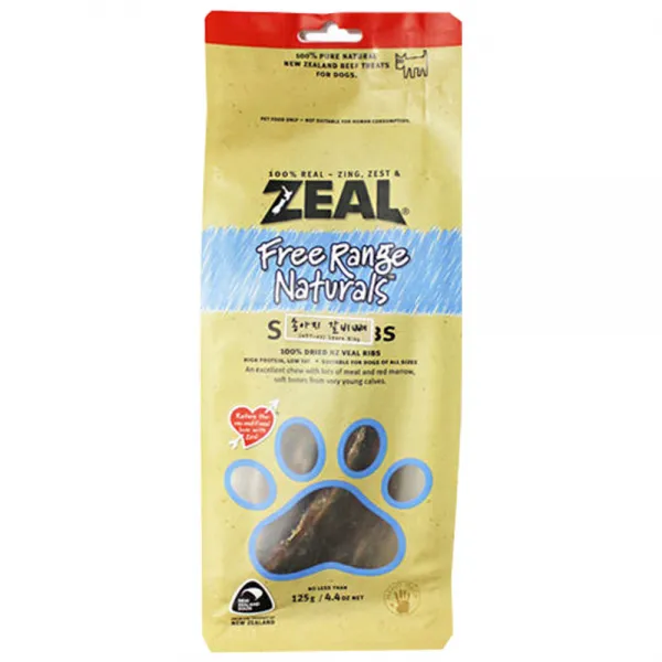ZEAL 애견 수제간식, 송아지갈비뼈 125g, 1개