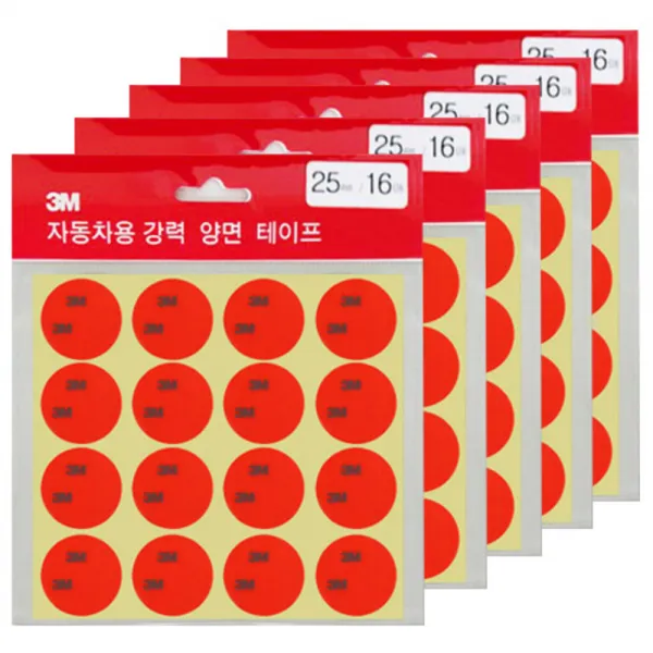 3m 원형 아크릴폼 양면테이프 흰색 25mm 5개입