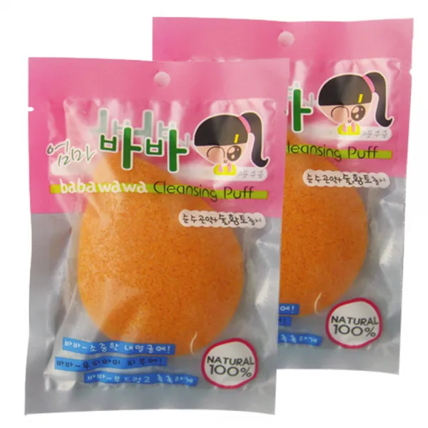 엄마바바 물방울 유아 목욕스펀지, 황토, 2개입