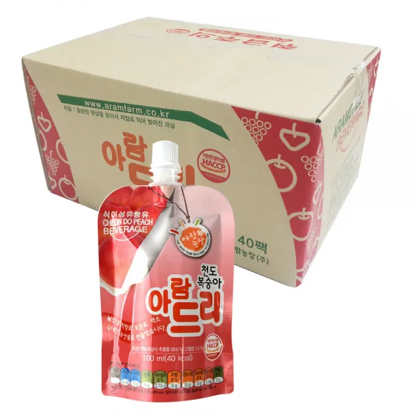 아람농장 아람드리 천도복숭아 주스, 40개, 천도복숭아맛
