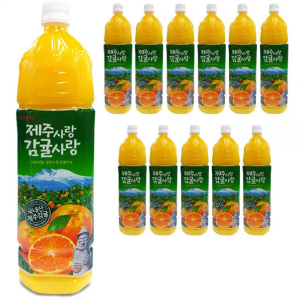 롯데칠성음료 제주사랑 감귤사랑 주스, 1.5L, 12개