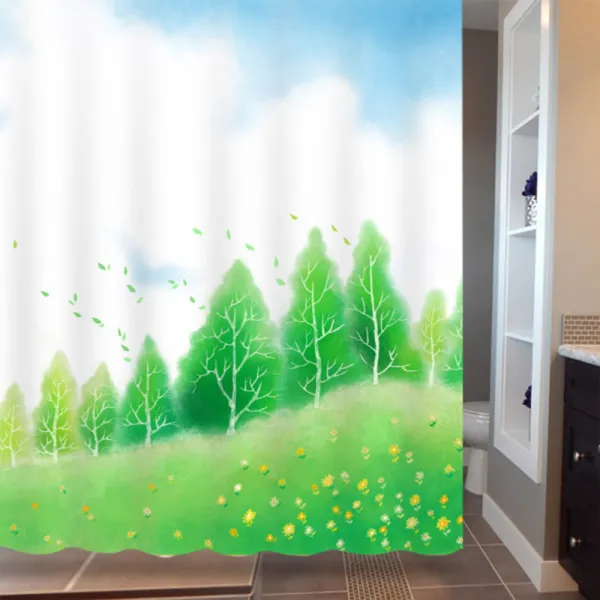 GNG롤스크린 샤워커튼 휴양림 180 x 180 cm, 1개