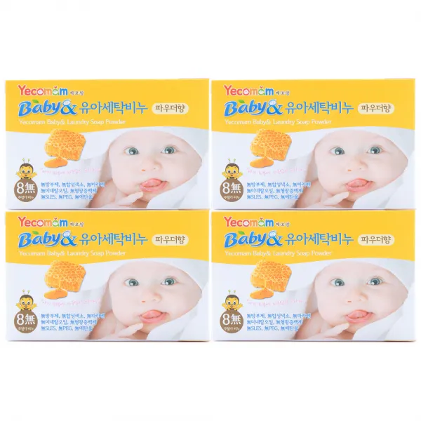 예꼬맘 베이비앤 유아 세탁비누 파우더향, 4개입