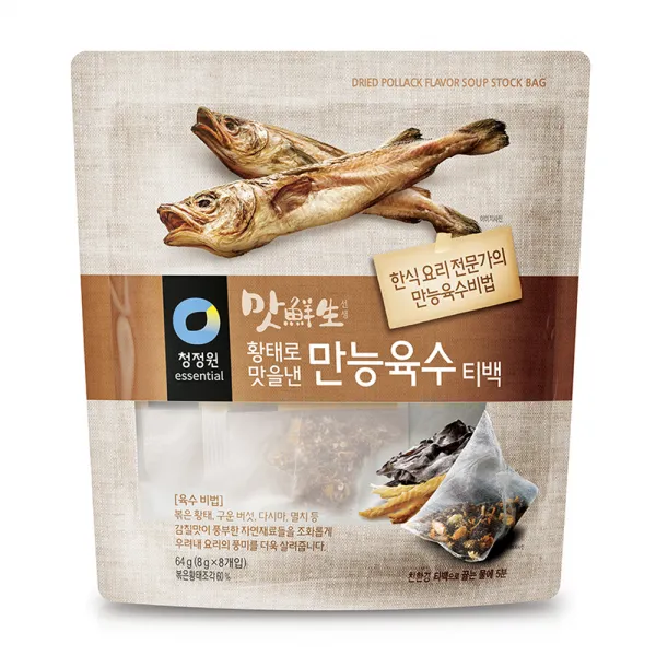 청정원 황태로 맛을 낸 만능육수 티백 64g 1개