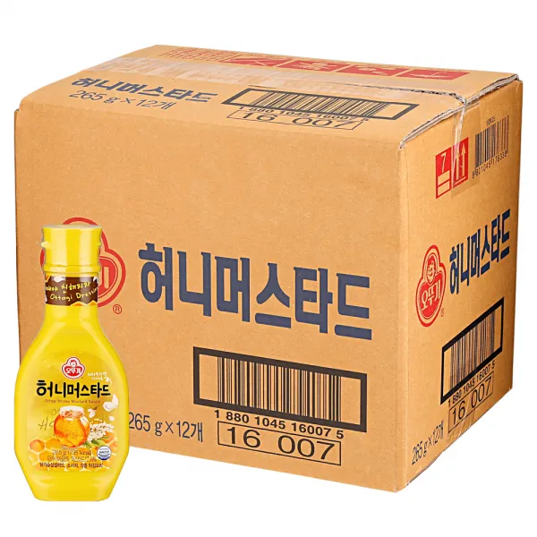 에스제이 오뚜기 허니머스타드/돈까스소스/스테이크/소스/굴소스/식자재, 265g, 12개