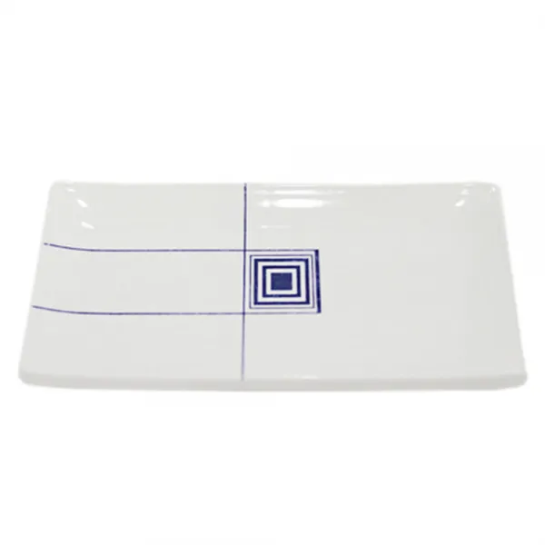 소로시 한글 사각접시, 비읍 (White + Blue)