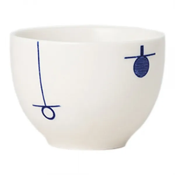 소로시 한글 패턴 후식잔, 히읗 (White + Blue), 1개