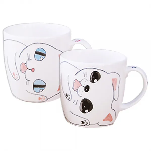 부뚜막고양이 요모조모 커플머그 Ver.3, 혼합 색상, 2개입
