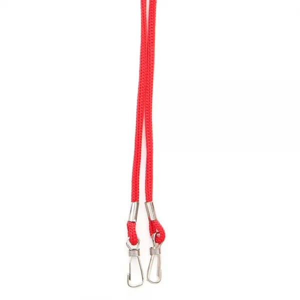 VIC 양줄고리 명찰줄 3mm, 빨강색, 50개입