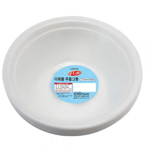 롯데이라이프 다회용 우동그릇 215mm 10개입 1개
