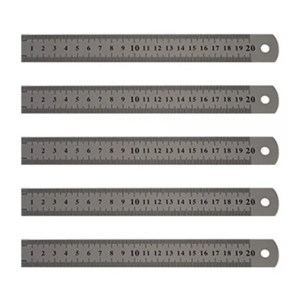 블루마토 20cm 스틸자 I-4, 혼합 색상, 5개입