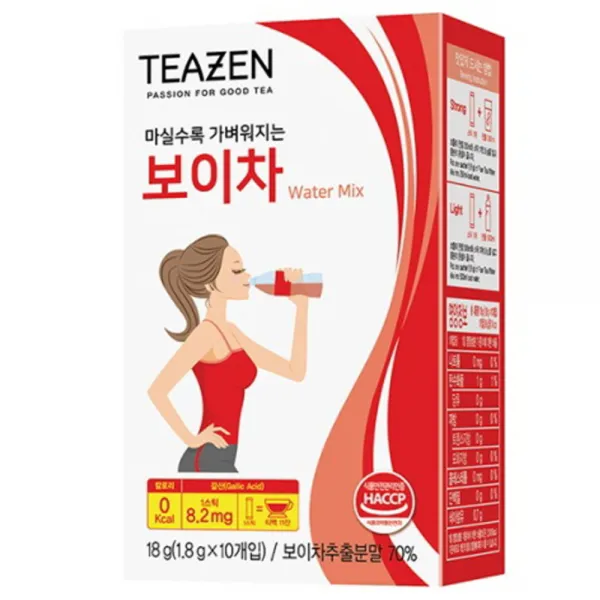 티젠 마실수록 가벼워지는 보이차 워터믹스, 1.8g, 10개입