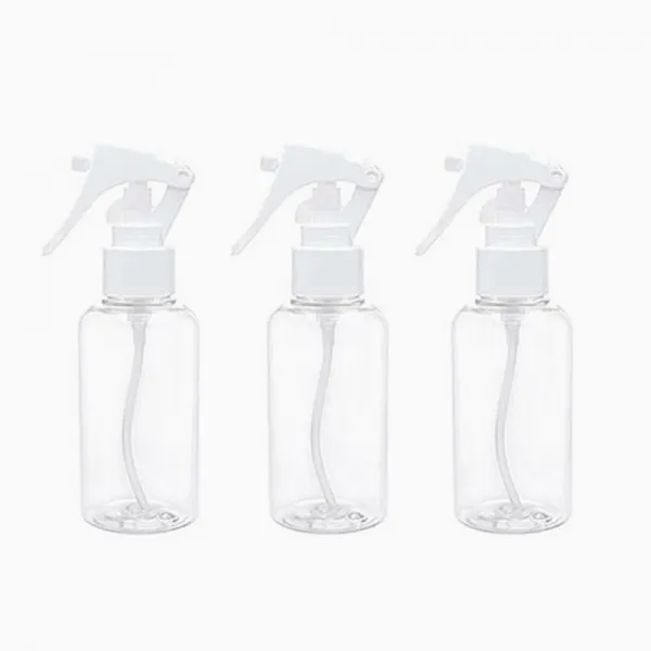 병도매닷컴 DT120 투명 건스프레이 용기, 흰색캡, 3개입