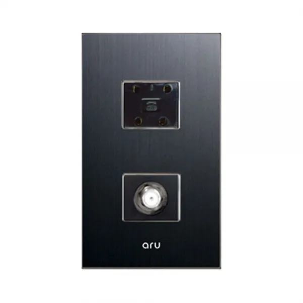 아루 조합 2구 콘센트 4P + CATV 블랙, 1개