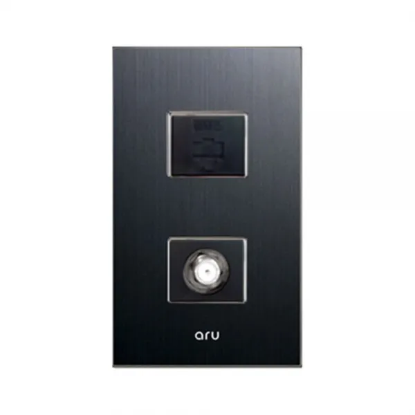 아루 조합 2구 콘센트 8P + CATV 블랙, 1개