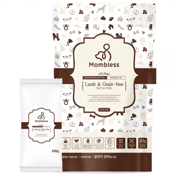 맘블레스 전연령용 그레인프리 강아지 사료 양 50p, 5kg, 1개