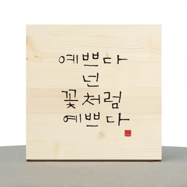 1AM 캘리그라피 힐링 원목액자 예쁘다 넌
