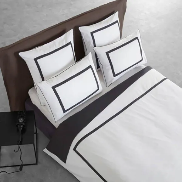 라흐두뜨 퍼케일면 프레임 이불커버, white + carbon