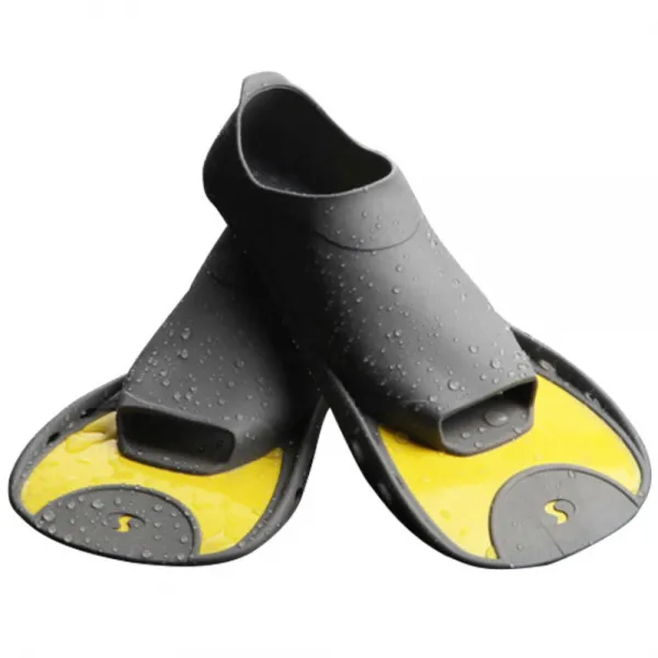 살바스 훈련용 숏핀 오리발 F5, Grey-Yellow, 1개