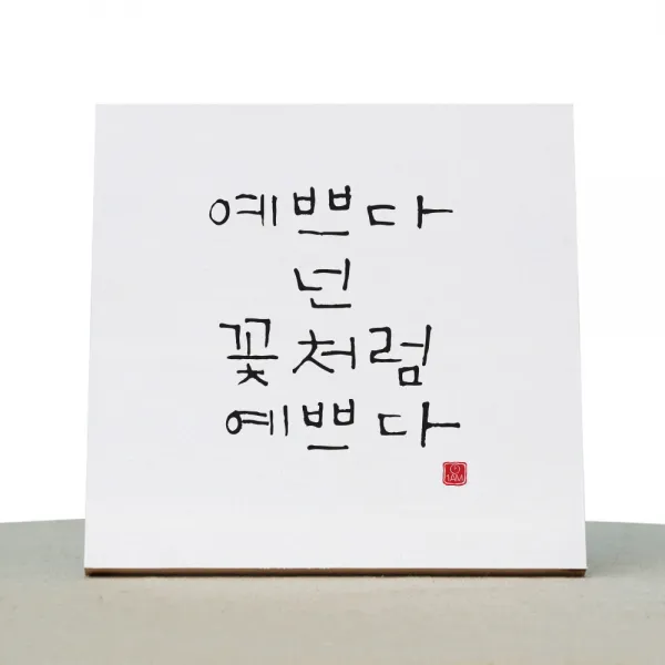 1AM 캘리그라피 힐링 캔버스 백색액자 예쁘다 넌